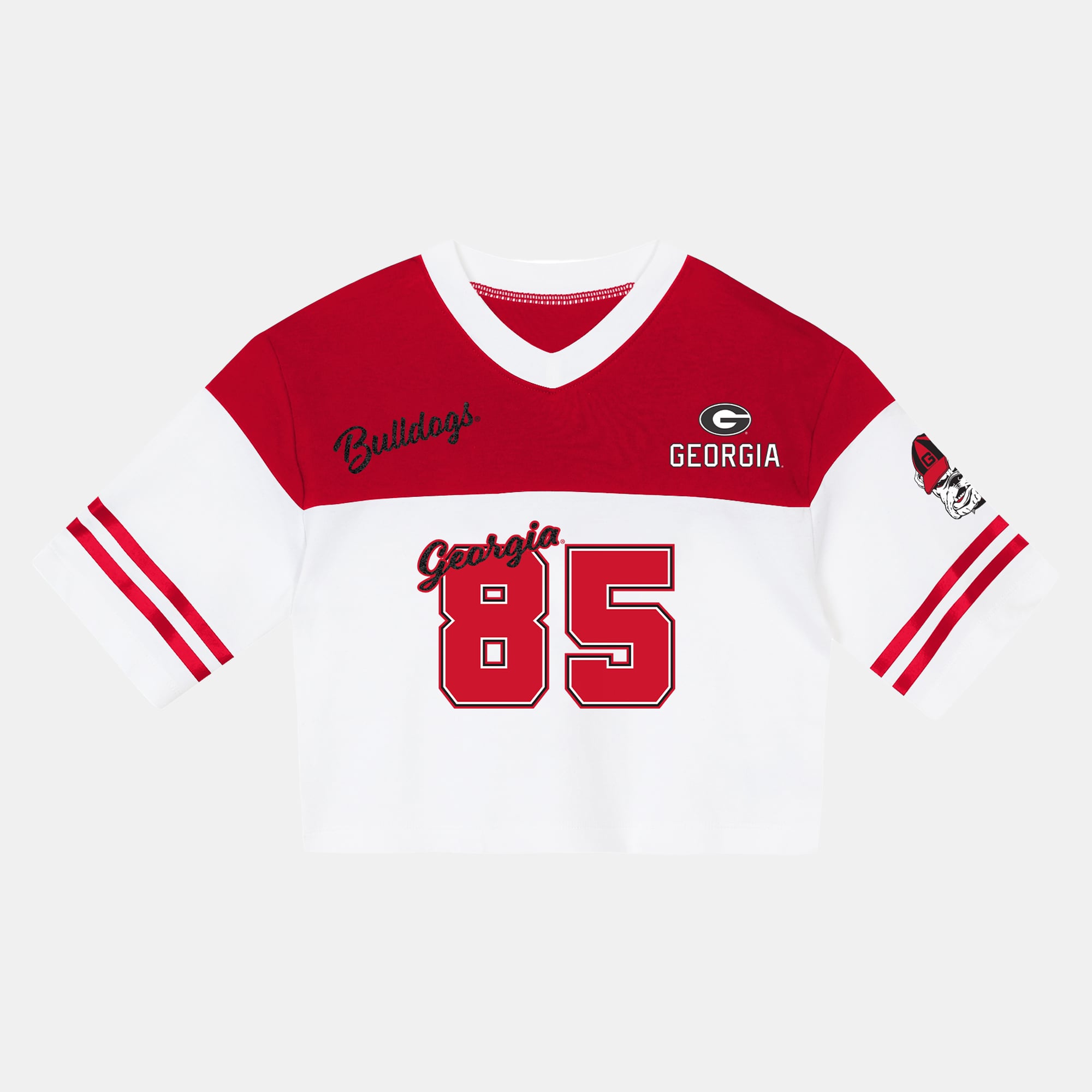 Girls Preschool Outerstuff  Red/White Georgia Bulldogs Cutest Player V-Neck T-Shirt & Shorts Set